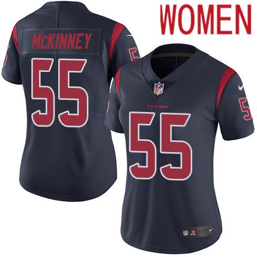 Women Houston Texans #55 Benardrick McKinney Navy Blue Nike Rush Vapor Limited NFL Jersey